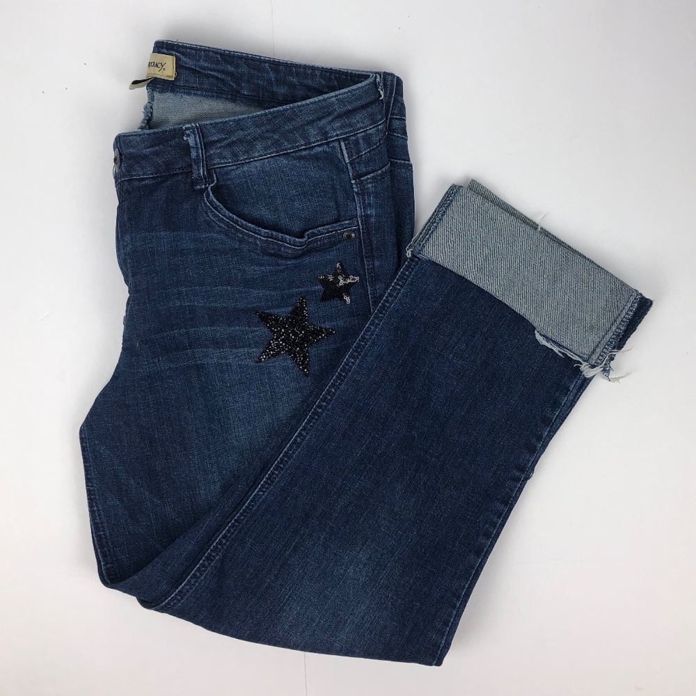 Democracy star embellished cropped jeans size 12 P